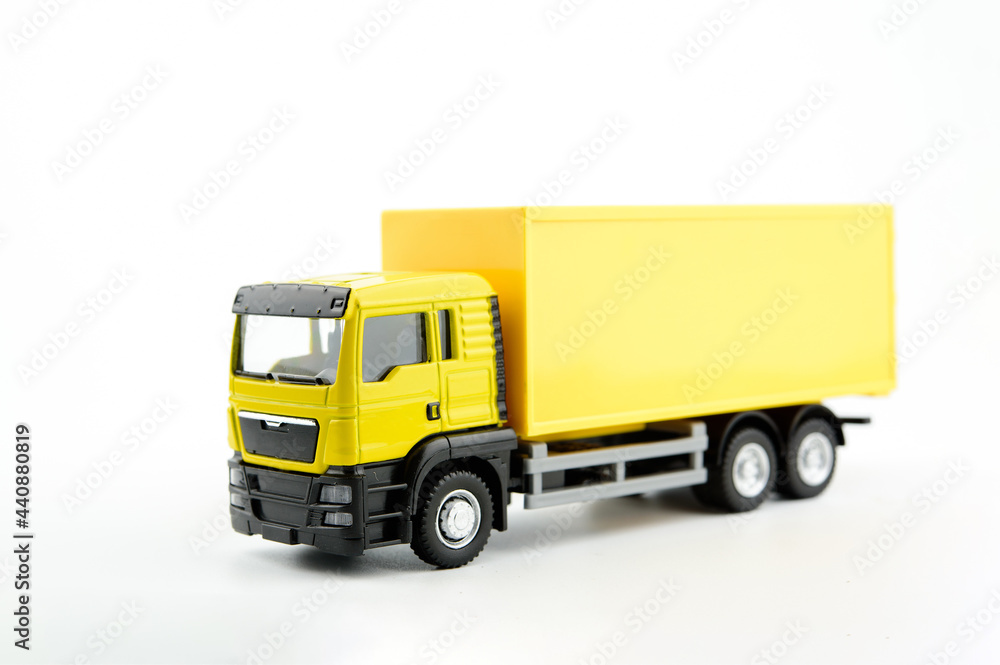 Yellow truck on white background, transportation car Delivery Yellow truck on white background, transportation car Delivery
