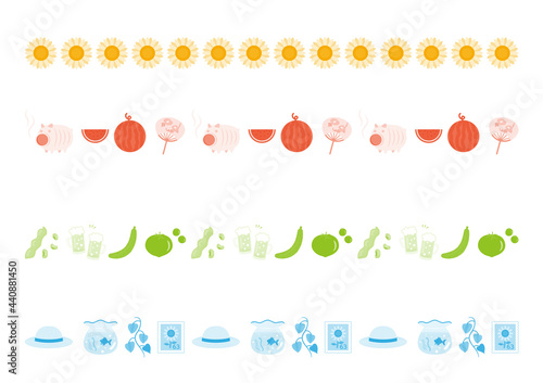 日本の夏のベクターイラストのライン