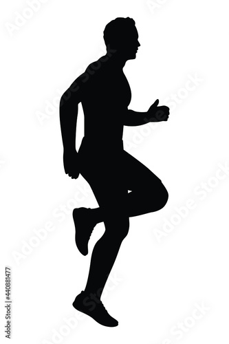 Runner silhouette vector isolated on white background