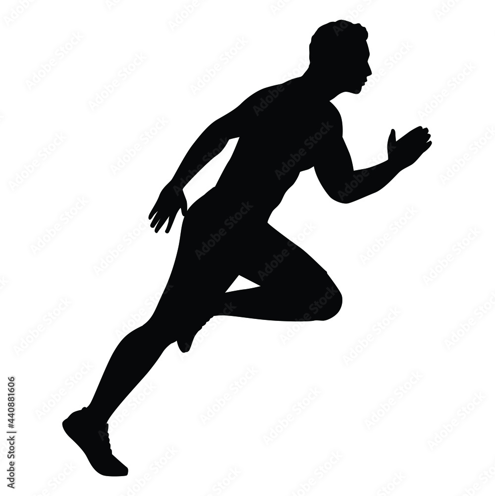 Runner silhouette vector isolated on white background Runner silhouette vector isolated on white background