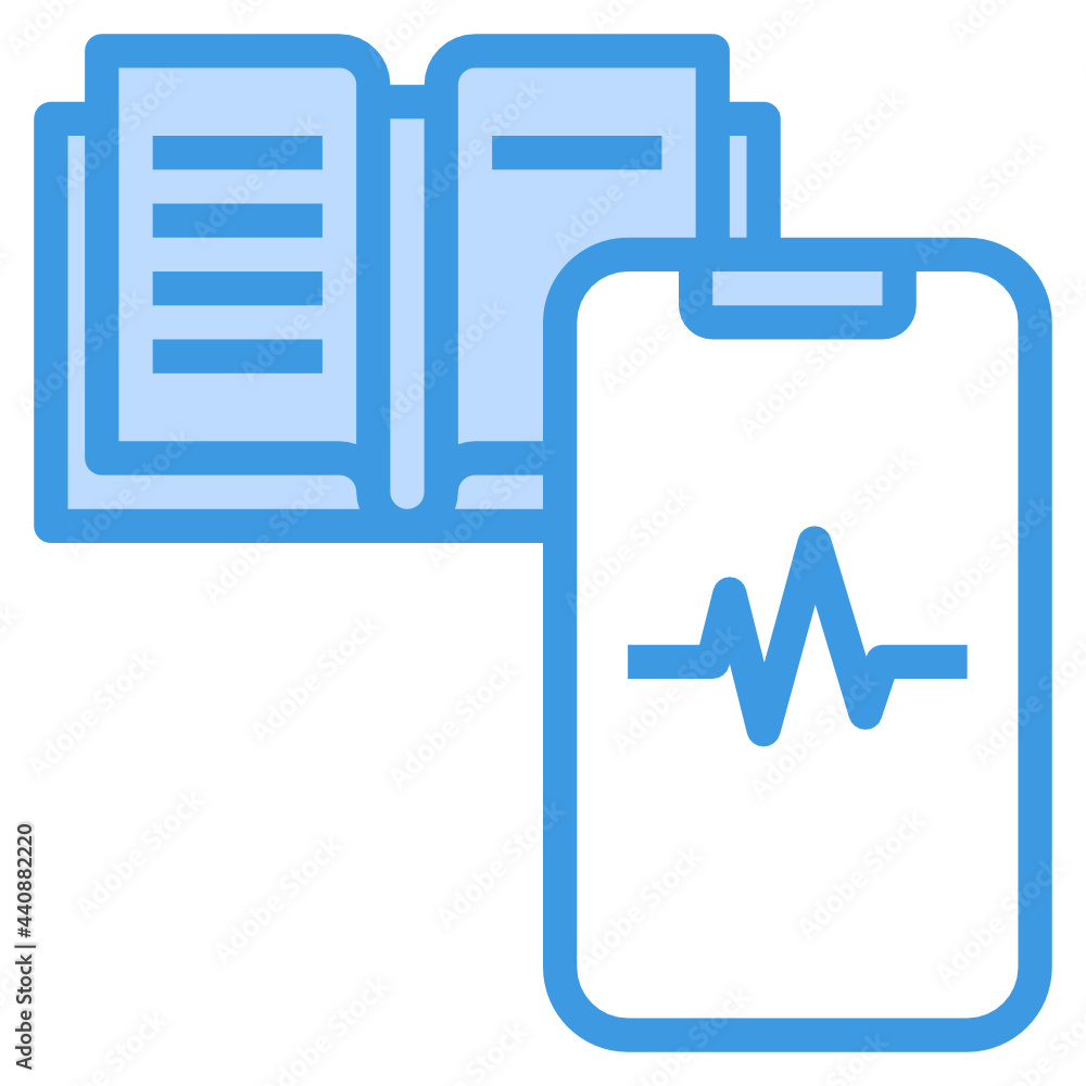 Fototapeta premium Audio Book blue outline icon