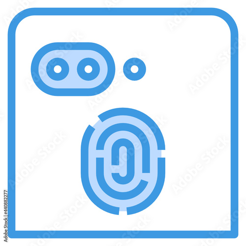 Finger Scan blue outline icon