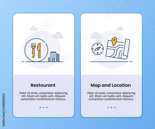 restaurant map and location campaign for onboarding mobile apps application template banner