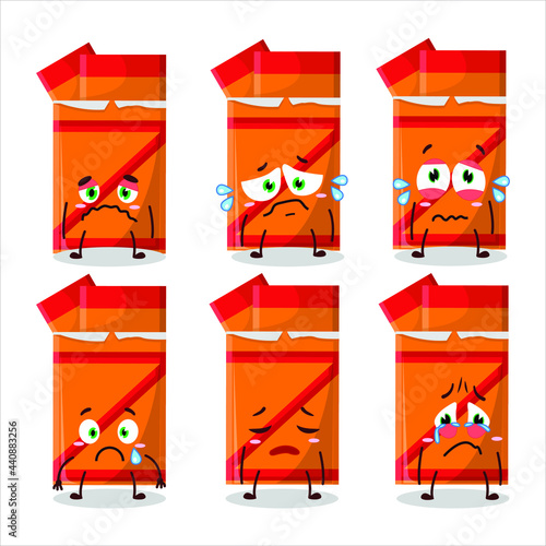 Orange bubble gum cartoon character with sad expression. Vector illustration