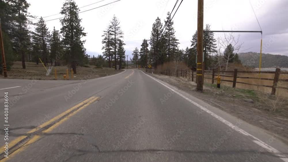Mountain Town Big Bear Blvd Westbound Driving Plate 04 Lake San Bernardino Mountains California USA Mountain Town Big Bear Blvd Westbound Driving Plate 04 Lake San Bernardino Mountains California USA
