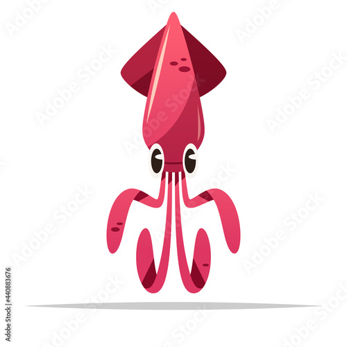 Cartoon squid vector isolated illustration