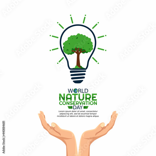 vector graphic of world nature conservation day good for world nature conservation day celebration. flat design. flyer design.flat illustration.