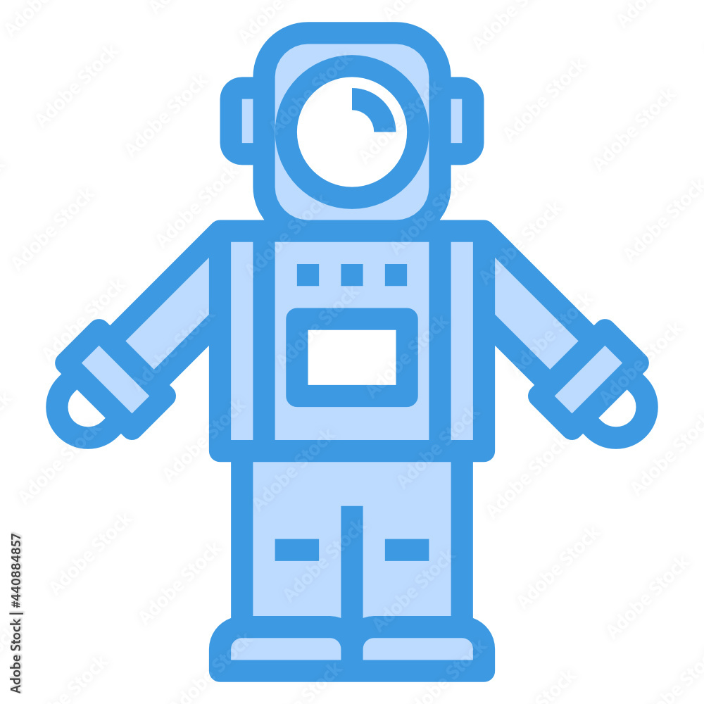 Astronaut blue outline icon