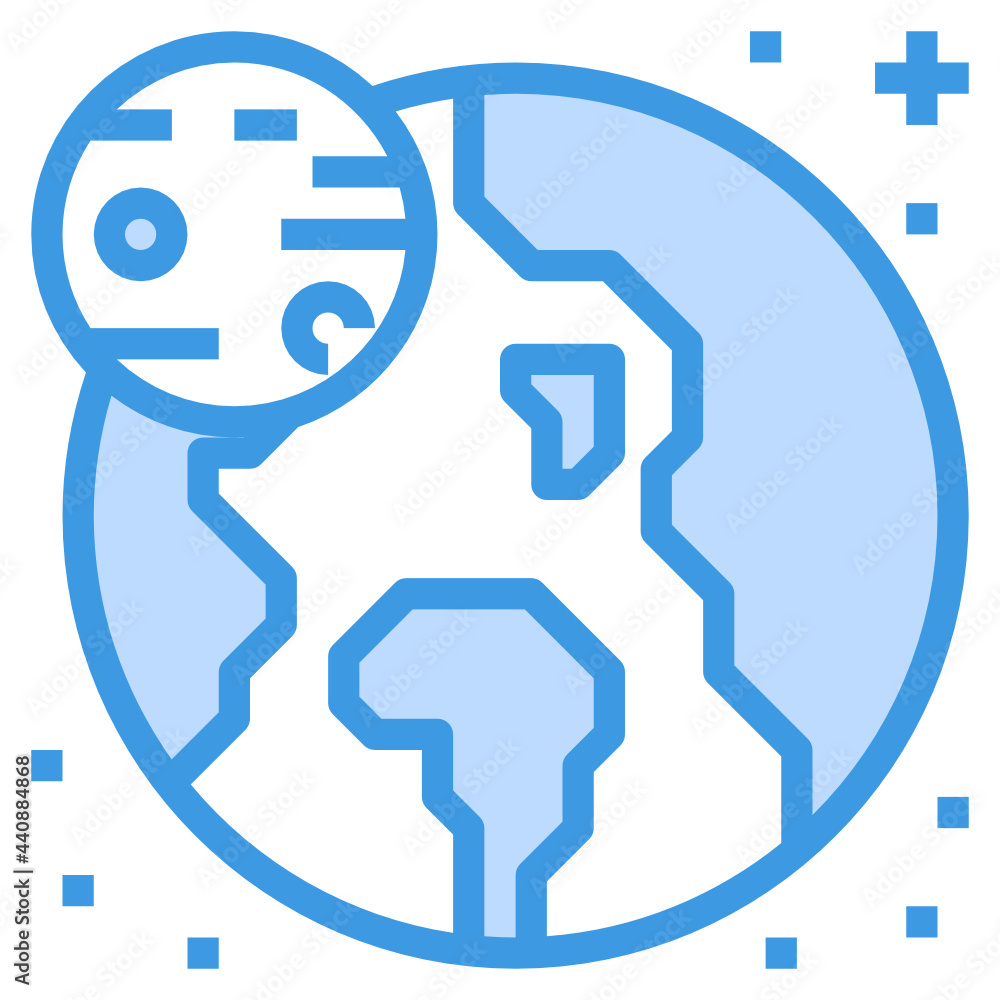 Fototapeta premium Earth blue outline icon