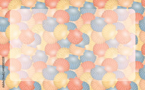 Summer background with seashells and text area