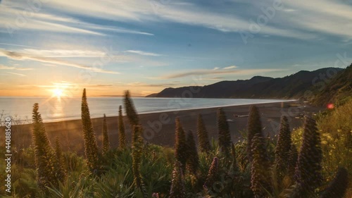 Timelapse 4k - Sunset Over Northern California Beach