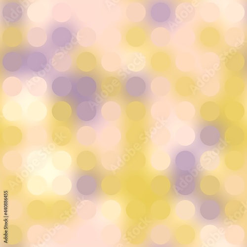 Seamless pattern or grid of circle dots on blurry gradient background for print. High quality illustration. Retro disco effect. Dynamic vintage glow. Abstract pattern for surface design print.