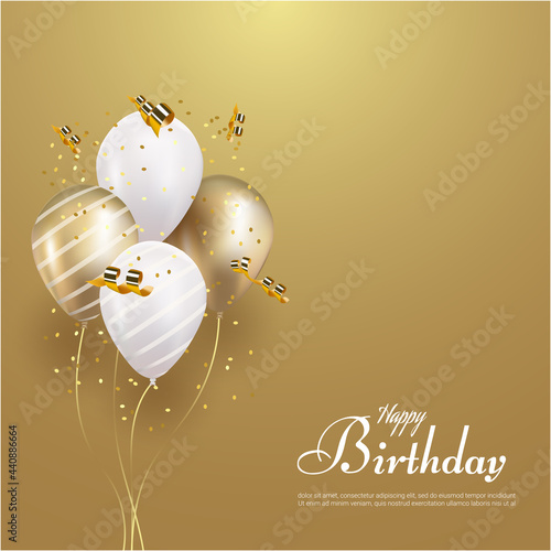 Happy birthday with realistic balloon