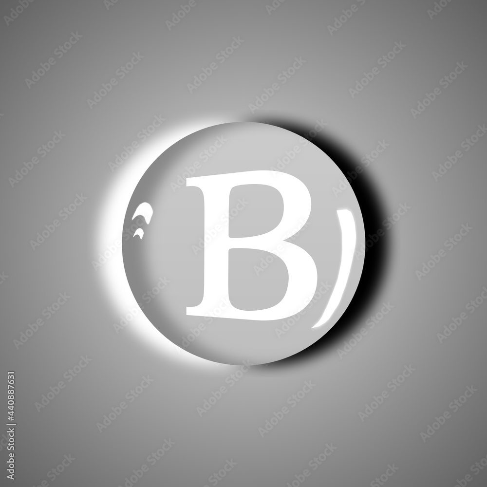Letter Capital B Logo Water Drop 3D Letter Capital B Logo Water Drop 3D