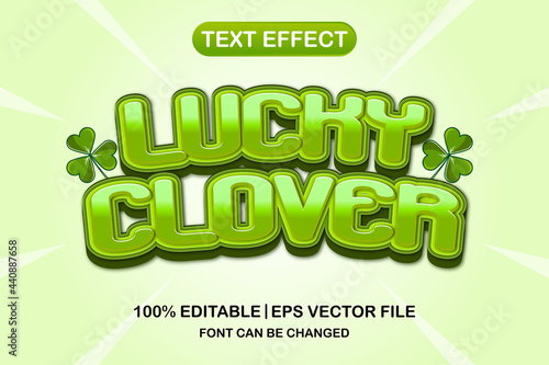 lucky clover 3d editable text effect