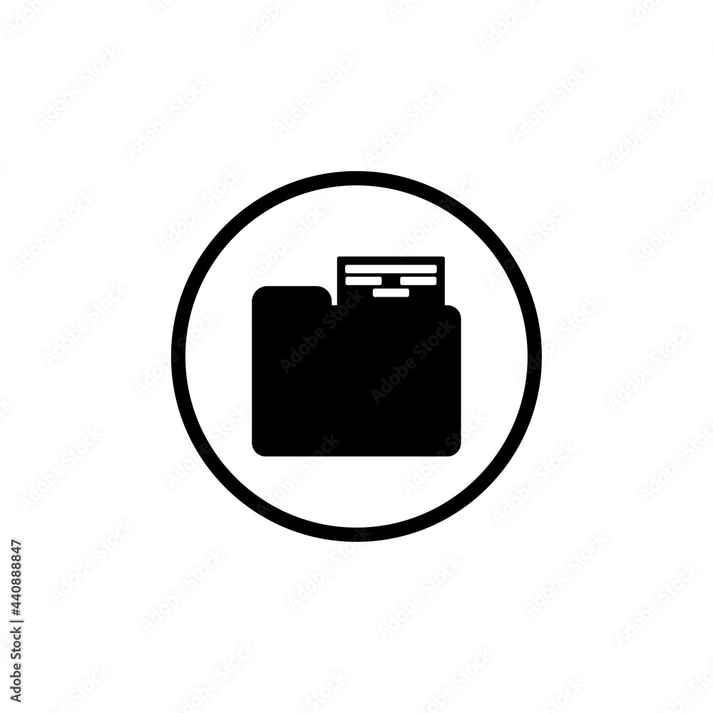 document, folder, left, previous folder icon in circle document, folder, left, previous folder icon in circle