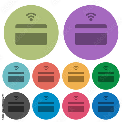 Contactless credit card color darker flat icons
