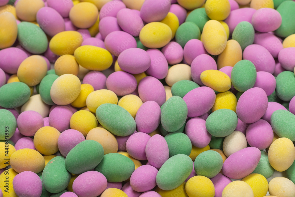 Group of colorful peanuts in glaze. Group of colorful peanuts in glaze.