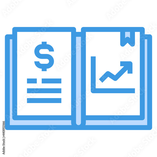 Profits blue outline icon