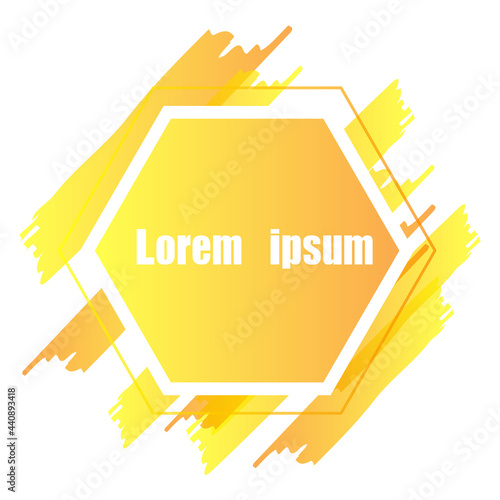 Hexagon yellow gradient abstract banner template