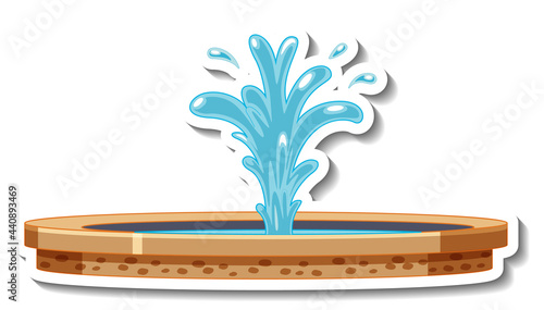 Sticker template with a fountain isolated