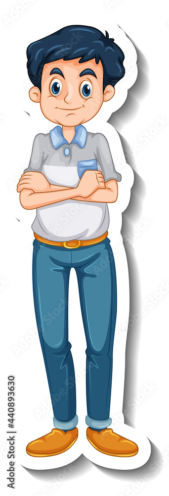 A sticker template with a man in standing pose