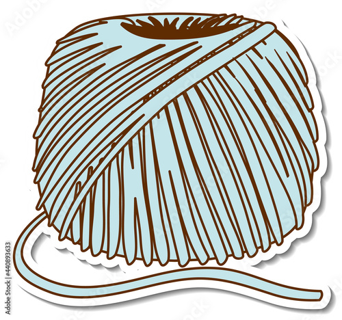 A sticker template with Ball of yarn isolated