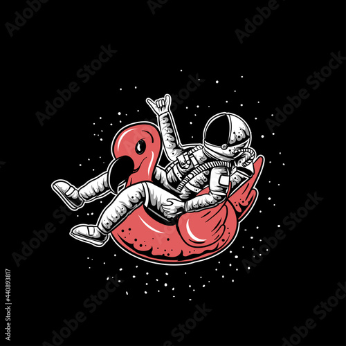 astronaut relaxing in space with stars vector illustration