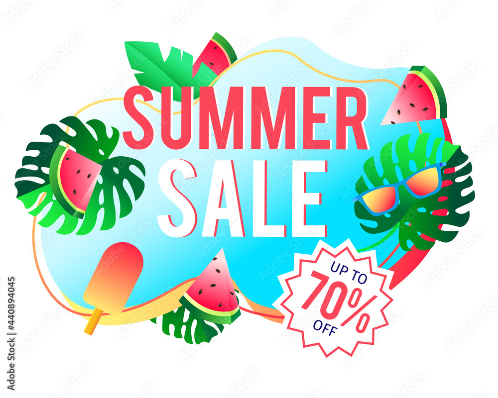 Vector illustration of summer sale banner