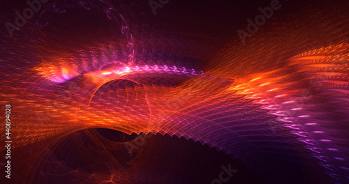 3D rendering abstract multicolor fractal light background 