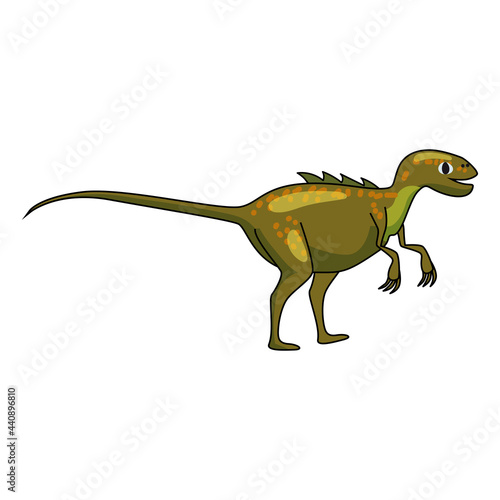 Funny prehistoric Allosaurus dinosaurus. Ancient wild monsters reptiles cartoon style. Vector isolated