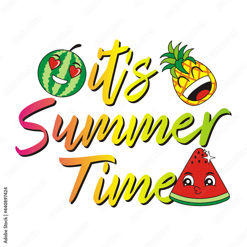 vector hello summer with fruit background vector hello summer with fruit background