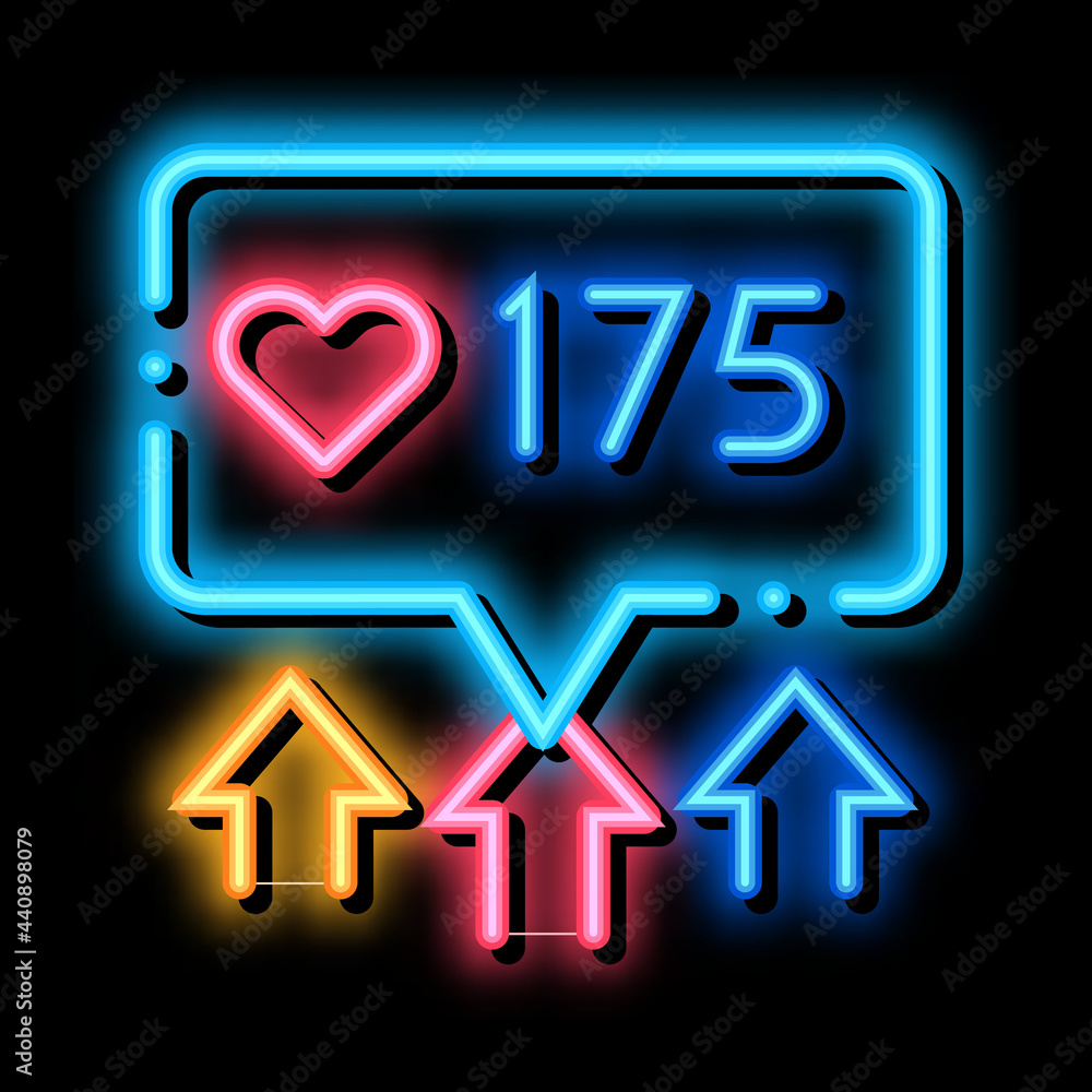 increase in likes neon light sign vector. Glowing bright icon increase in likes sign. transparent symbol illustration increase in likes neon light sign vector. Glowing bright icon increase in likes sign. transparent symbol illustration