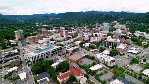 High Aerial Pullout Asheville NC, Asheville North Carolina Skyline photo