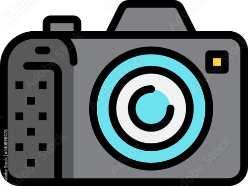 dslr camera color outline icon