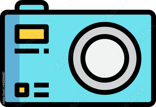 compact camera color outline icon