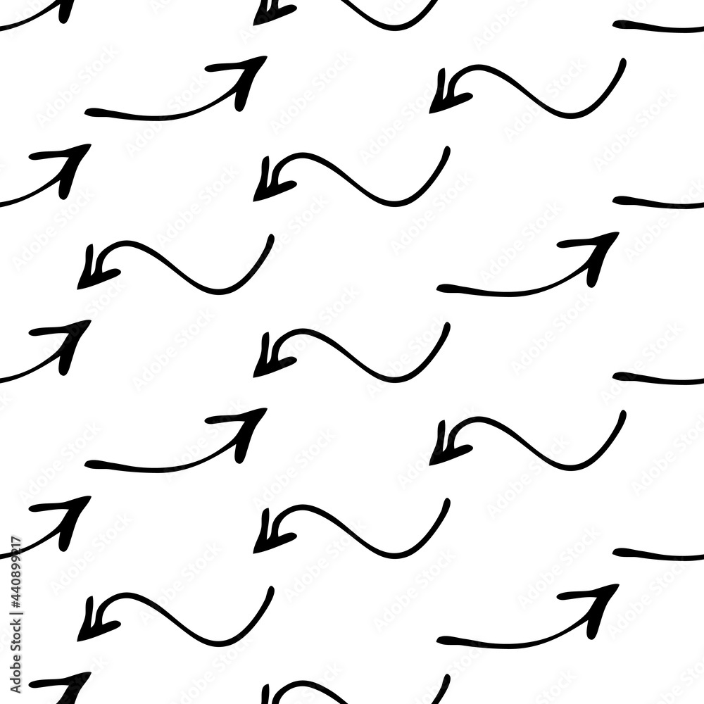 Fototapeta premium Seamless pattern with doodle arrows