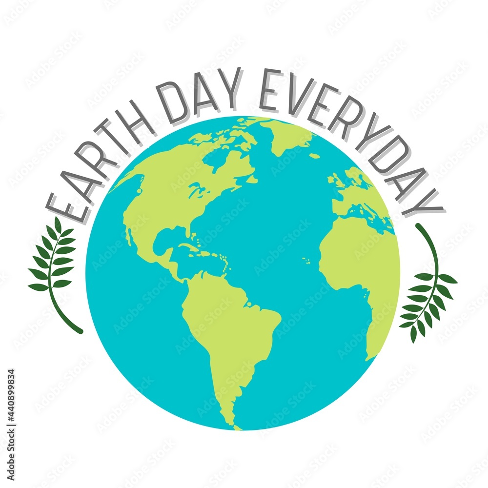 Happy earth day illustration design on white background