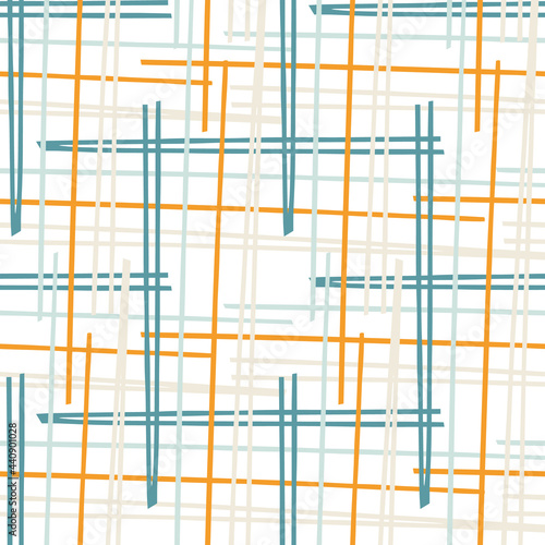 Summer tropical geometric seamless pattern. Bright retro geo shape for digital scrapbook paper and repeat kid design. Fun masculine shirt textile swatch in vector.