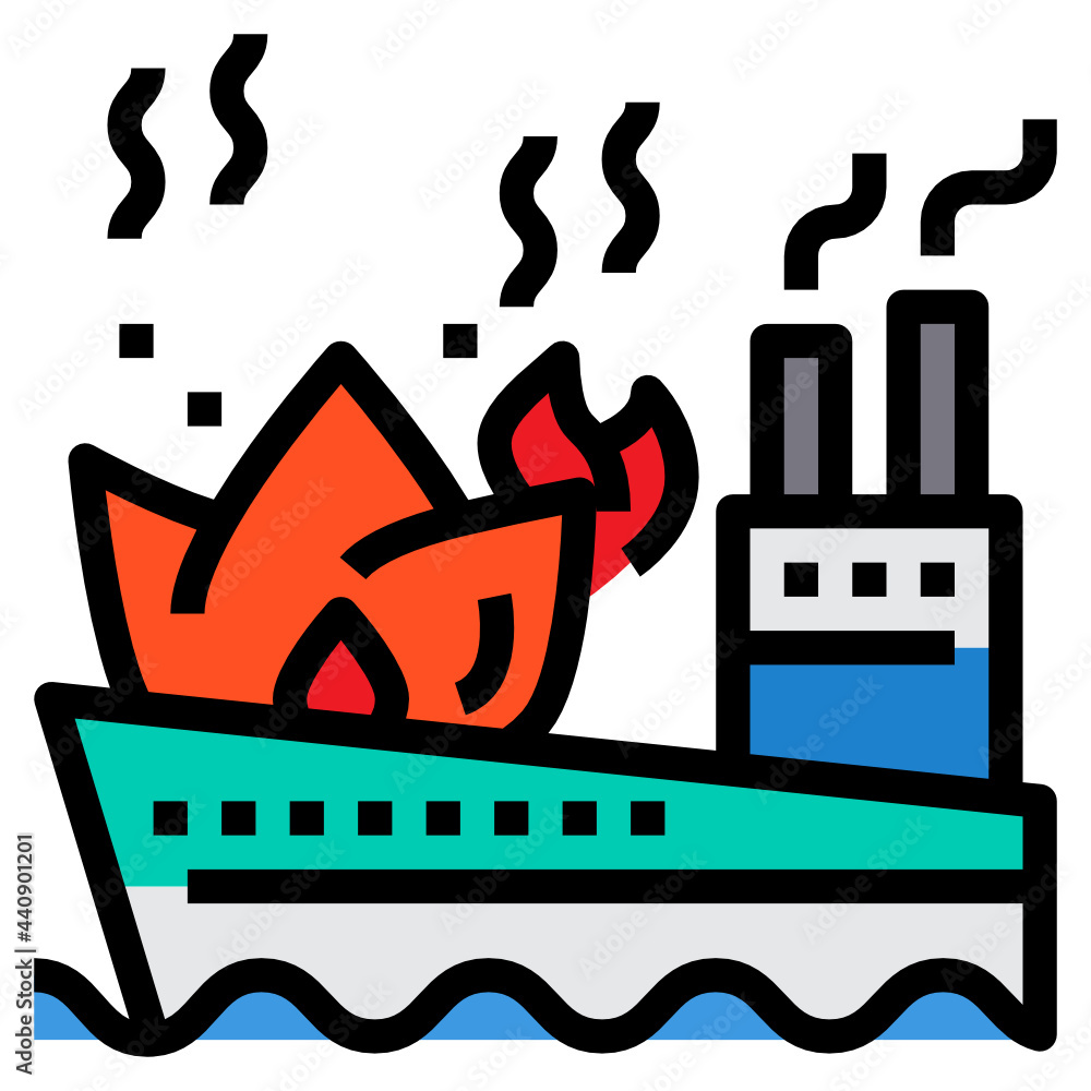 Fototapeta premium Fire filled outline icon