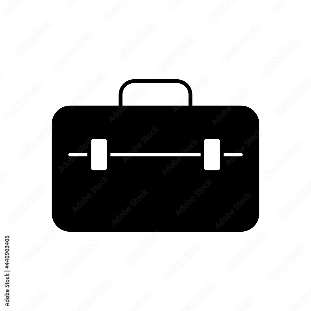 repair toolbox icon in solid black flat shape glyph icon, isolated on white background repair toolbox icon in solid black flat shape glyph icon, isolated on white background