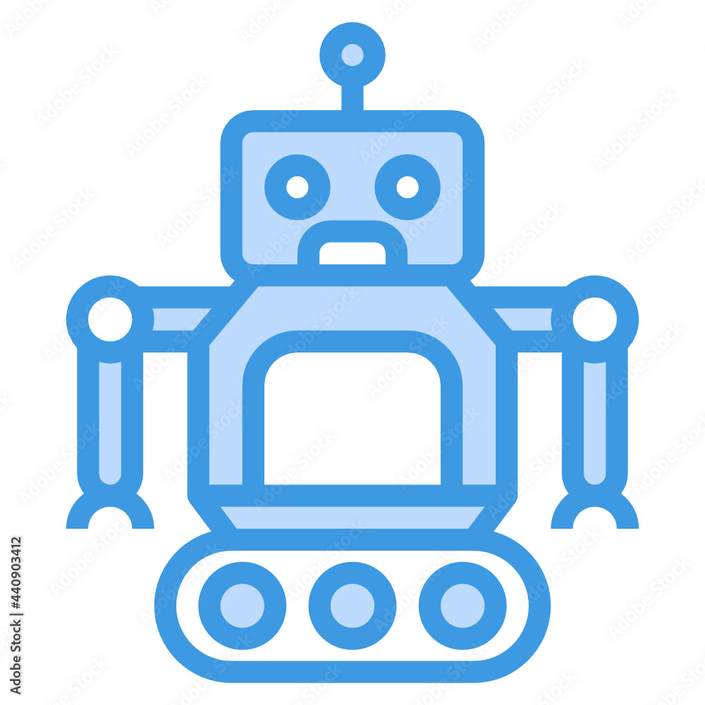 Robot blue outline icon Robot blue outline icon