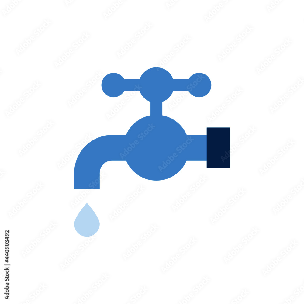 drop tap, water icon in solid black flat shape glyph icon, isolated on white background 