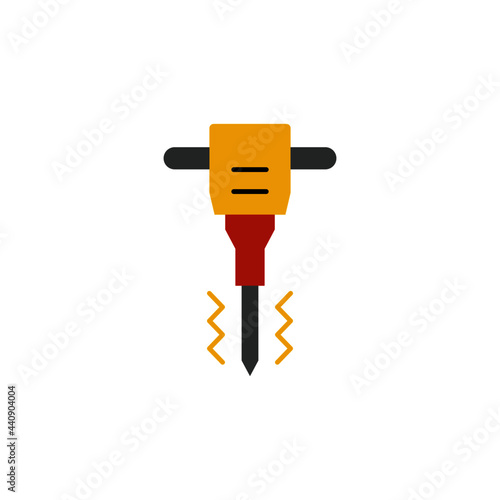 Road drill icon in color icon, isolated on white background 