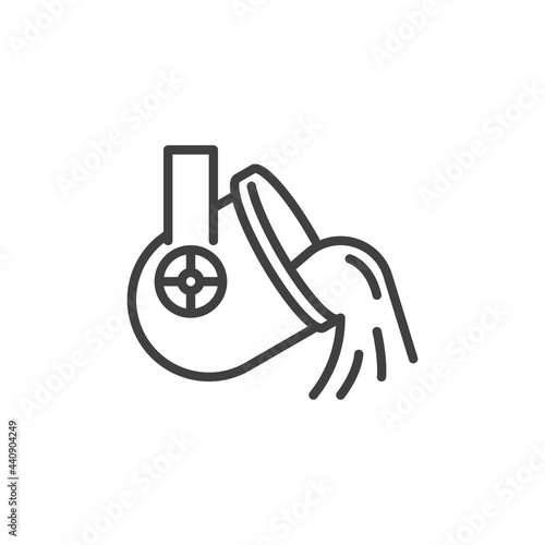 Metal melting line icon
