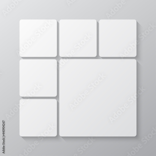 Template collage of six frames, images, photos