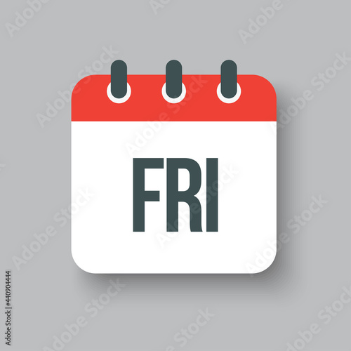 Vector icon page calendar, day of the week Friday