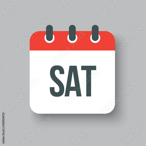 Vector icon page calendar, day of the week Saturday