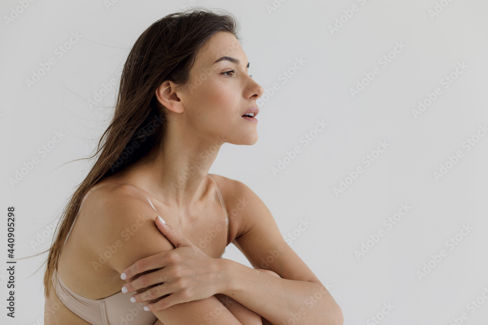 Obraz premium beautiful sports girl in underwear. Perfect athletic figure