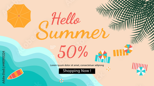 Hello Summer Sale website banner.